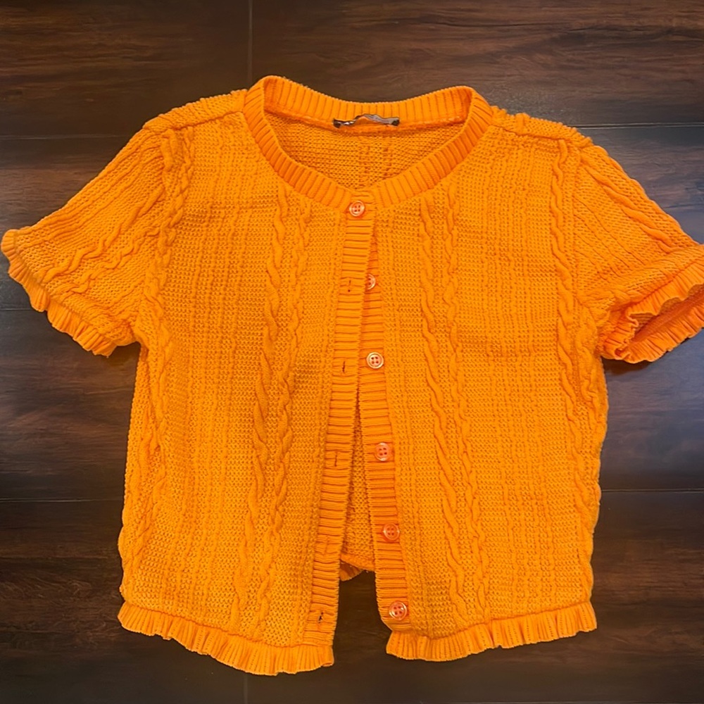Zara orange sweater top